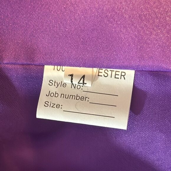 Purple Chiffon Full Length Bridesmaid Formal Dress V-Neck CorsetBack Size 14 NWT - Picture 8 of 11